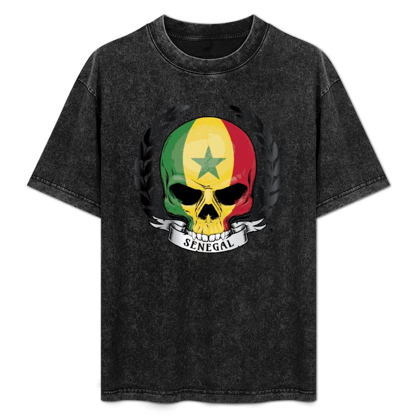 Senegal Skull And Ribbon T-Shirt oversized plus size tops mens designer clothes