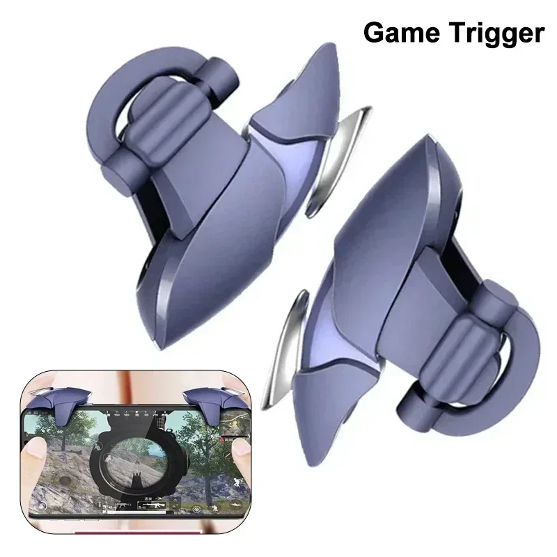 

2pcs Mobile Phone 4 Finger Game Trigger Aim Shooting L1R1 ABS Key Button Blue Shark for IPhone Android PUBG Gamepad Joystick