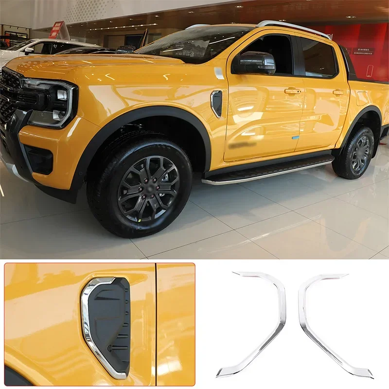 

For Ford Ranger 2023 2024 ABS Chrome Car Front Side Fender Trim Car Styling Accessories