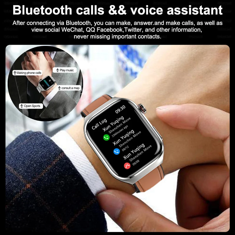 2024 nowy inteligentny zegarek medyczny dla mężczyzn ECG PPG z tłuszczem cukrowym we krwi monitorujący kwas moczowy Bluetooth Call Smartwatch dla