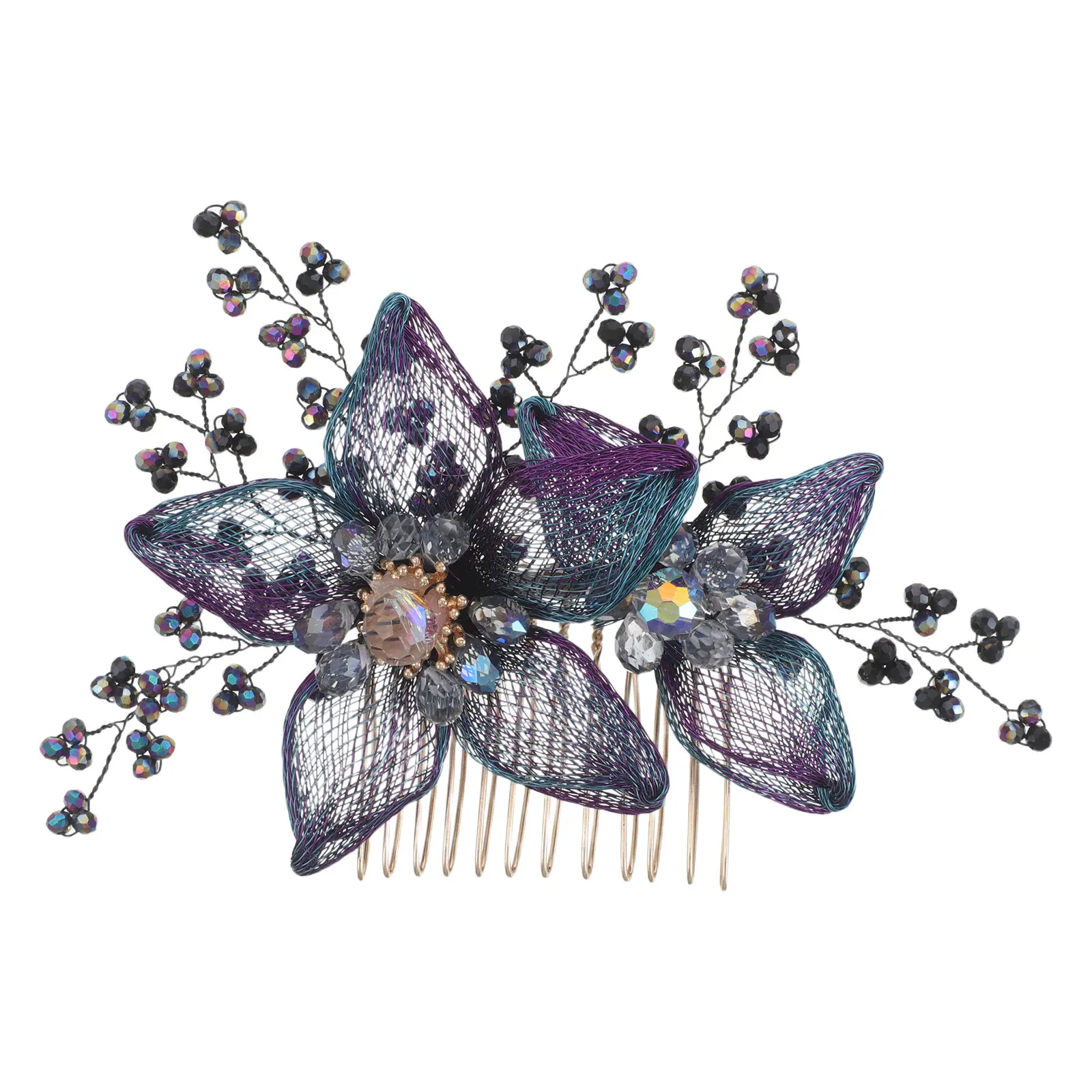 

1 Piece Flower Hair Comb Elegant Bridal Wedding Hair Accessory Vintage Floral Hairpin for Women Party Prom Evening Event