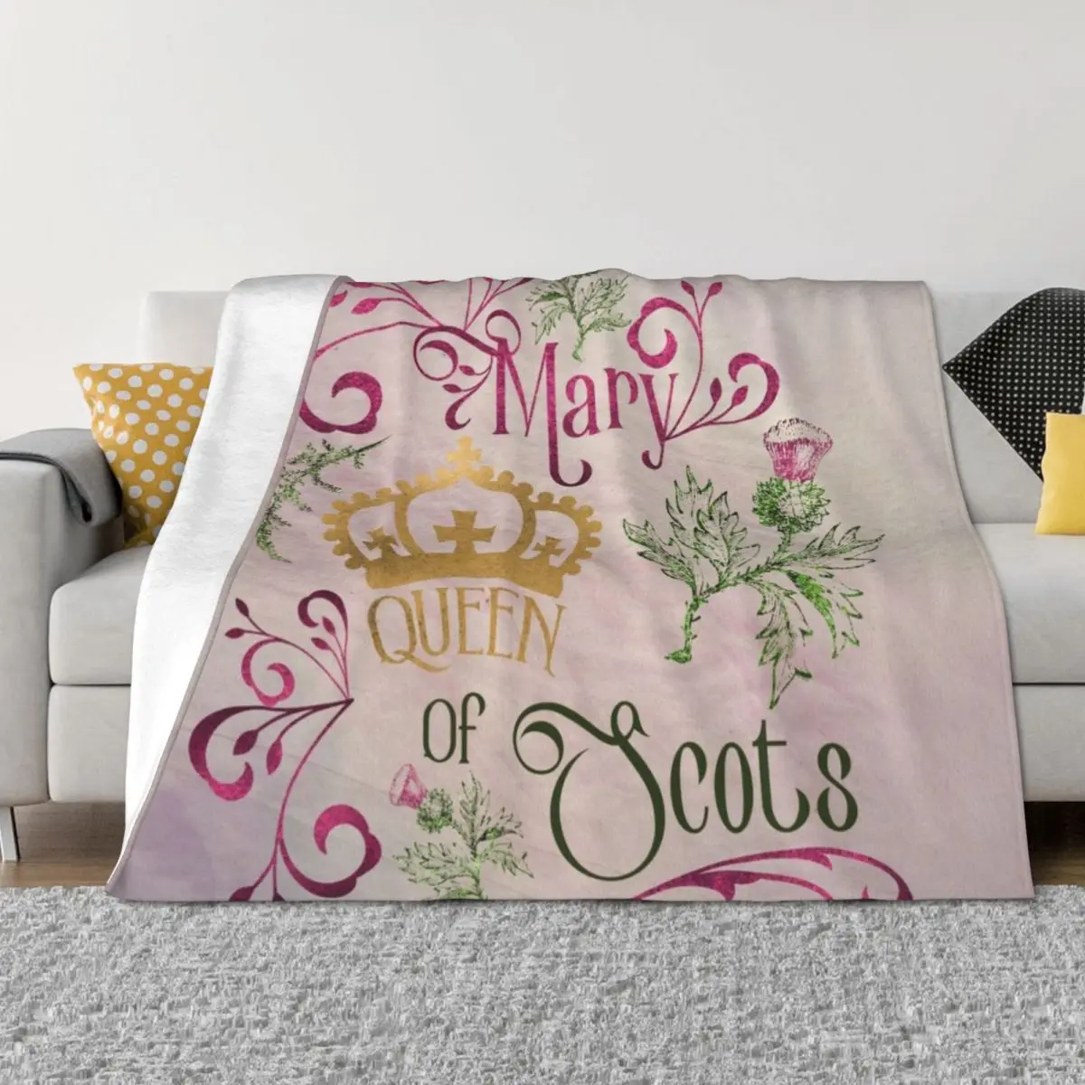 

Mary Queen of Scots Throw Blanket Decorative Beds halloween Decorative Throw Soft Plush Plaid Blankets
