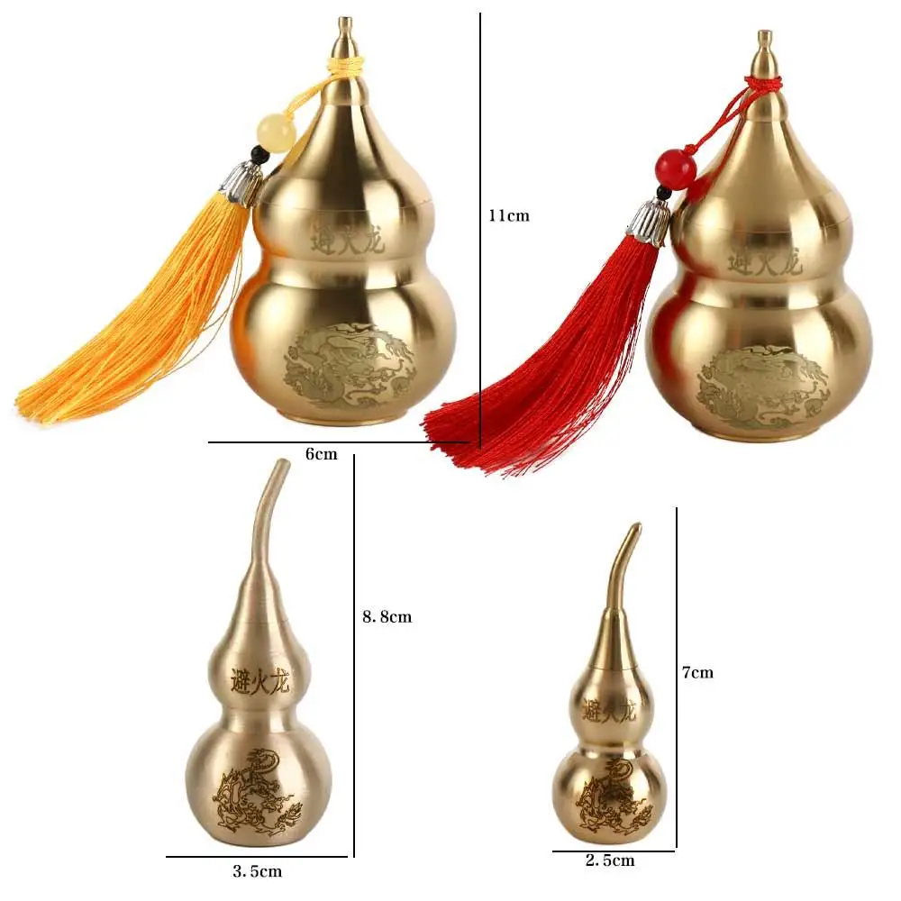 Creative Handicraft Fire-avoiding Dragon Gourd Brass Chinese Style Copper Gourd Ancient Craft Smooth Kitchen