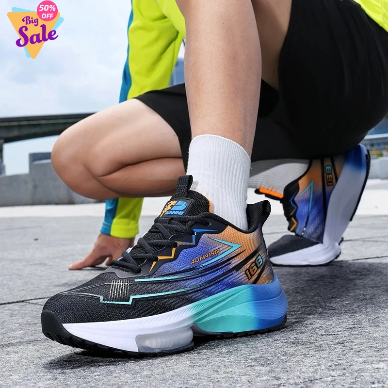 

2026New Men's Carbon Plate Sneakers Outdoor Soft Sole Mesh Sports Shoes Running Shoes Light Anti-Slip Casual Couple Tennis Shoes