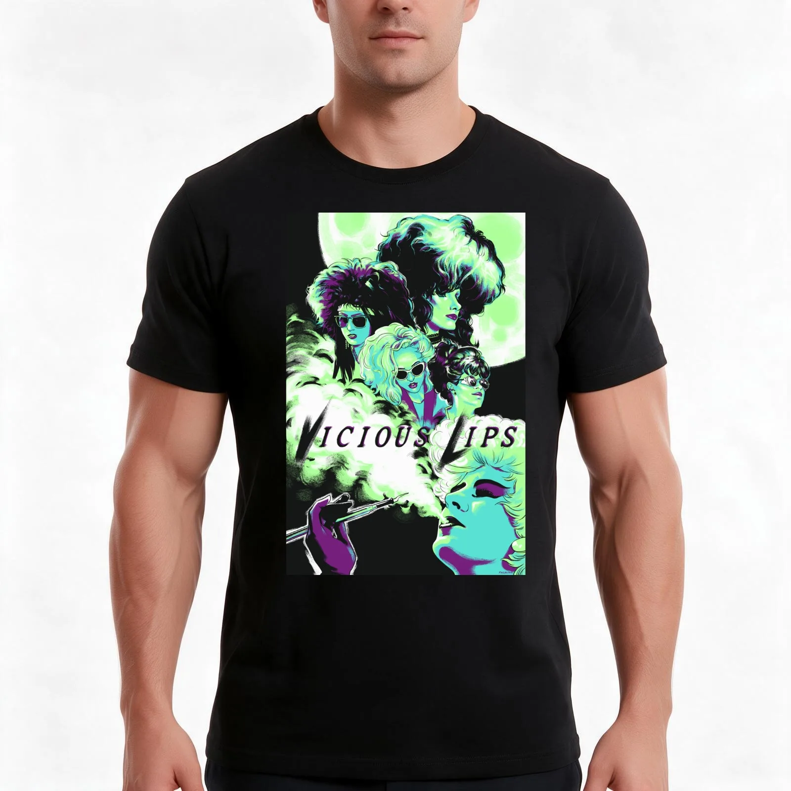Vicious Lips Movie Art T-Shirt Summer Casual Cotton Tee Oversized Streetwear Tops Vintage Graphic Print Unisex Men Women