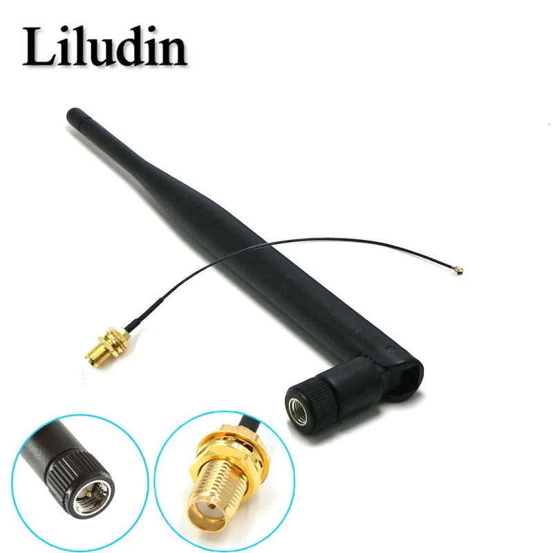 1 set 6dBi 2.4GHz 5GHz Dual Band WiFi SMA antenna + 1x15cm U.FL / IPX to SMA-KY Cable Router glue stick antenna