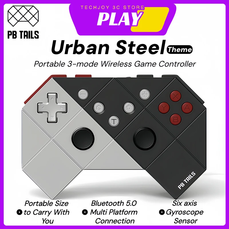 

Эксклюзивный портативный беспроводной игровой контроллер PBTAILS Commemorative City Steel для мобильных телефонов/ПК/Xbox/NS2, Bluetooth-геймпады