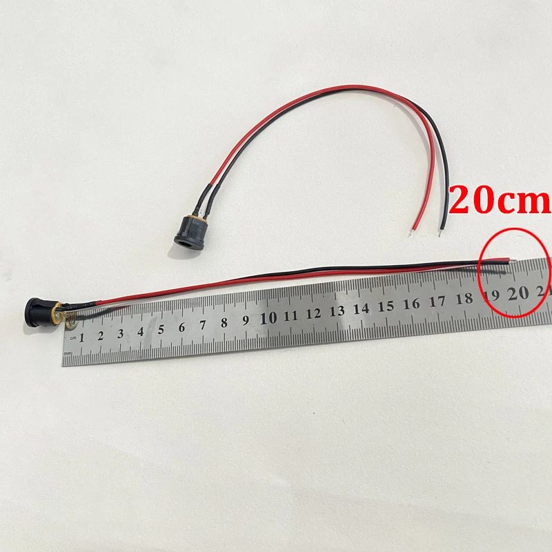 5 Stück DC-022K DC-Stromanschlussbuchse 5,5*2,1mm/5,5*2,5mm Einbaubuchse mit 20cm Rot-Schwarz-Kabel für DIY-Elektronik – Detail 13