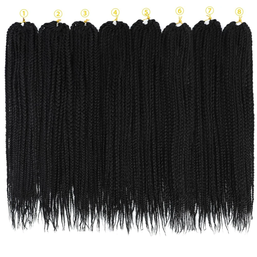 1-8 عبوات من ضفائر صندوق كروشيه 144 جدائل صندوق آلهة ضفائر شعر كروشيه صناعية شعر كروشيه مسبقًا للنساء ذوات البشرة السمراء