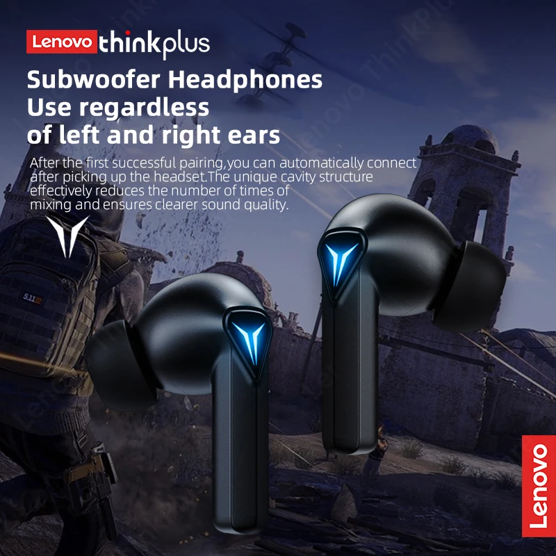 Originele Lenovo GM6 Bluetooth 5.0 Koptelefoon Draadloze Oordopjes Gaming Smart Afstandsbediening Headset Lage Latency Hoofdtelefoon Met Microfoon