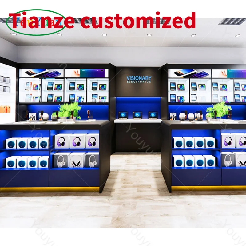 (customized)Manufacture phone shop showcase sale mobile phone shop cabinet design mobile sale