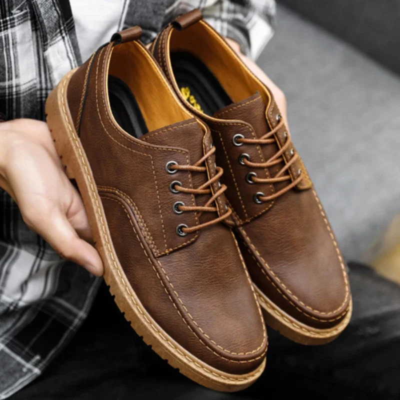 British Style Men Casual Shoes Quality Comfortable Men Leather Shoes Soft Wear-resistant Male Social Dress Shoe Chaussure Hommes