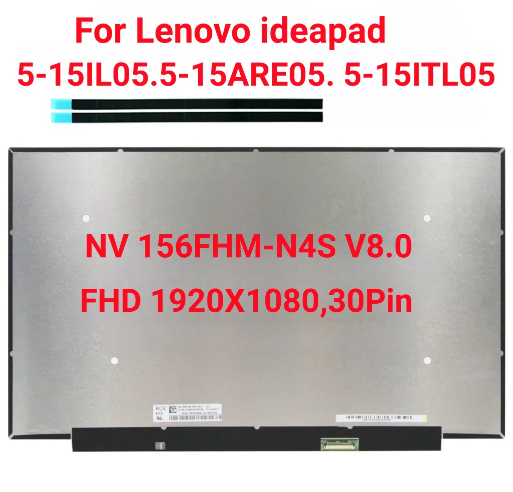 

15.6" IPS Laptop LCD Screen NV156FHM-N4S V8.0 For Lenovo ideapad 5-15ARE05 ThinkPad T15 P15s Gen 2 ThinkBook G2 1920x1080 30pin