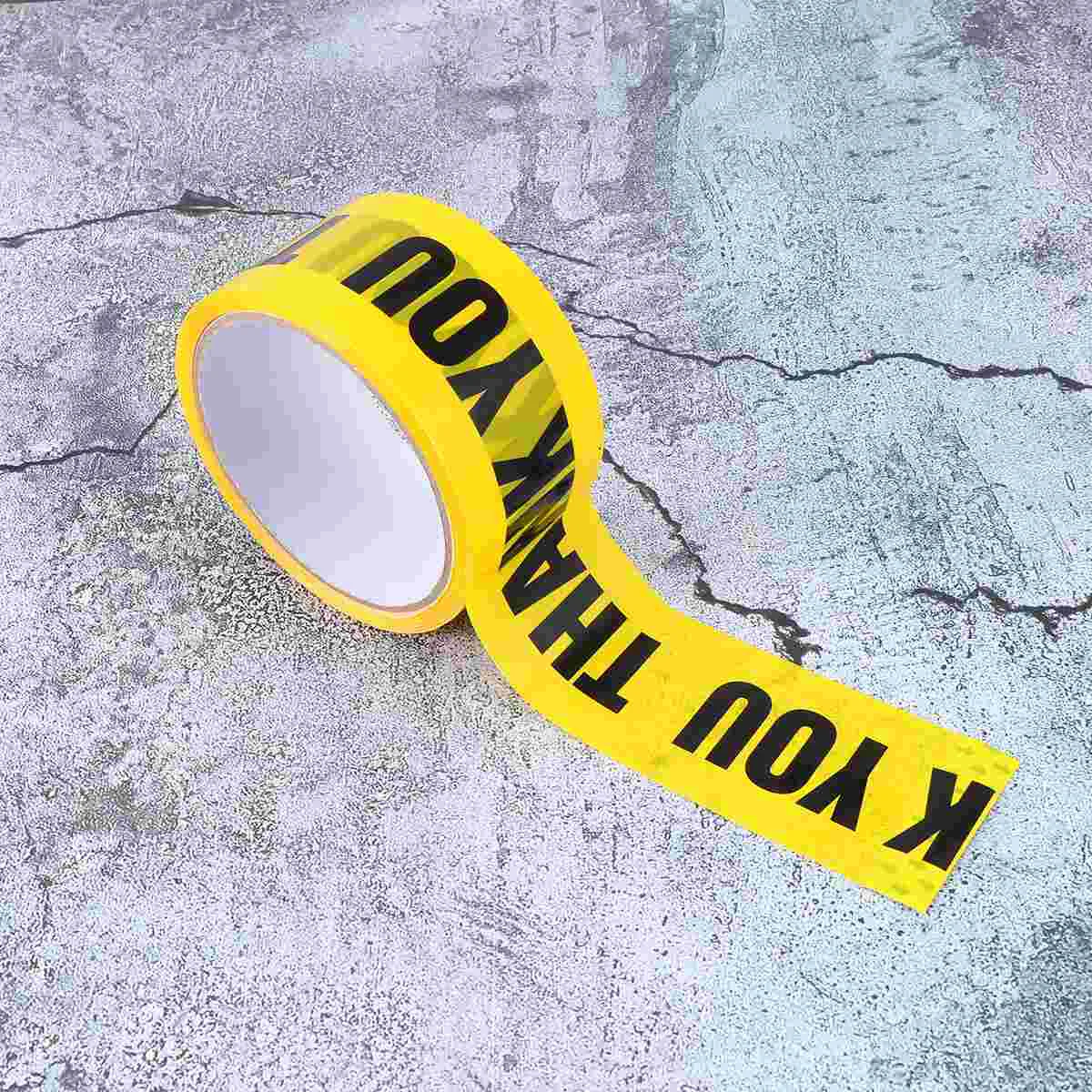 

1 Roll THANK YOU Safety Tape Safe Self Adhesive Sticker Warning Tape Masking Tape for Walls Floors (Yellow)