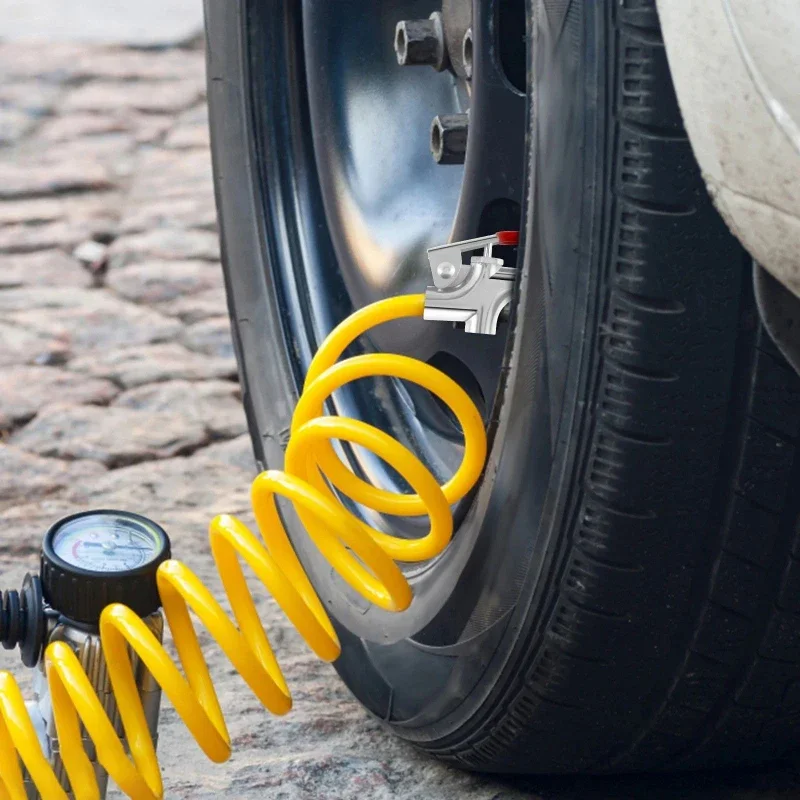 Juego de pistola de soplado de aire con accesorios de especificación múltiple para mantenimiento de automóviles, limpieza de polvo, manguera de aire multifuncional, herramienta neumática