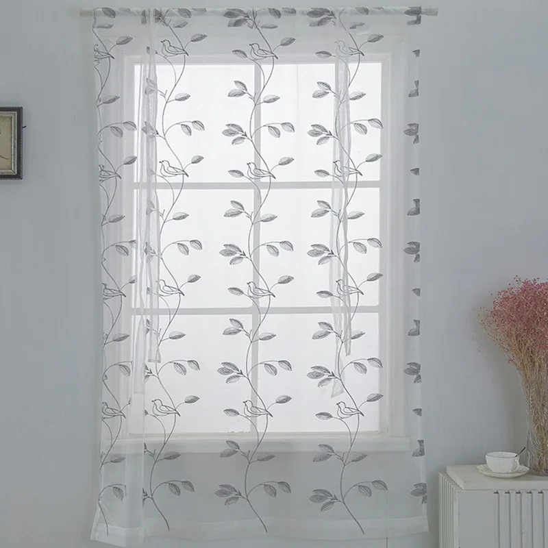 1 Panel Roman Blinds Embroidered Kitchen Curtains Tulle Embroidered Leaf Curtains Suitable For Kitchens Bedrooms And Pubs