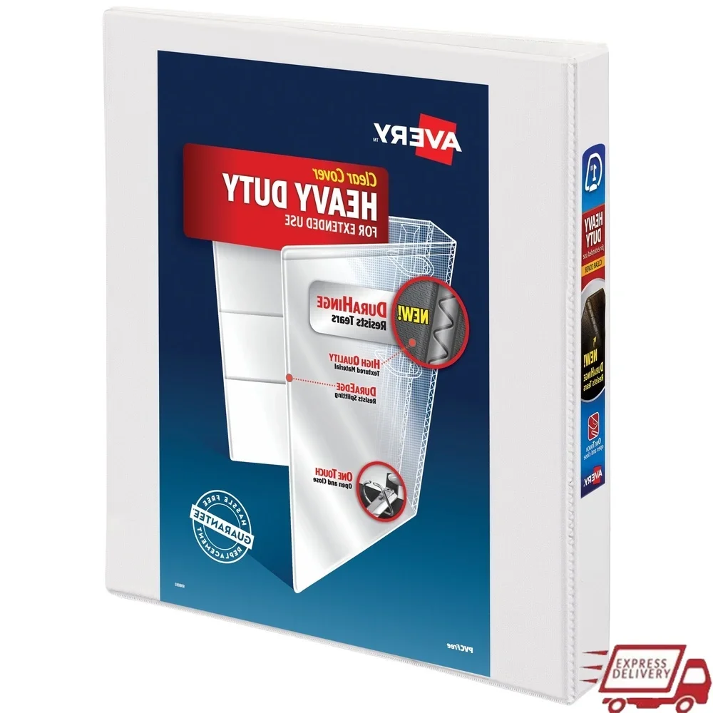 

Heavy Duty View Binder One Touch Slant Ring 1 Inch 250 Sheets DuraEdge Technology Archival Safe Linen Texture