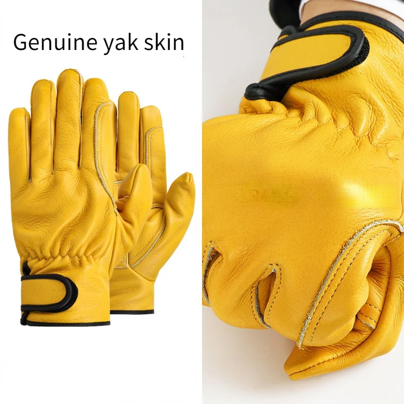 1Pair Workers Safety Protection Work gloves Welding Gardening Motorcycle Driver Wear-Resistant Gloves Heat Insulation Gloves