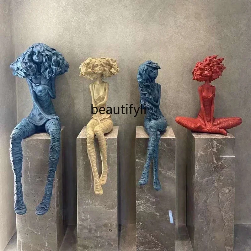 

Modern Girl Figure Abstract Sculpture Decorative Ornament Lobby Sales Office Crafts