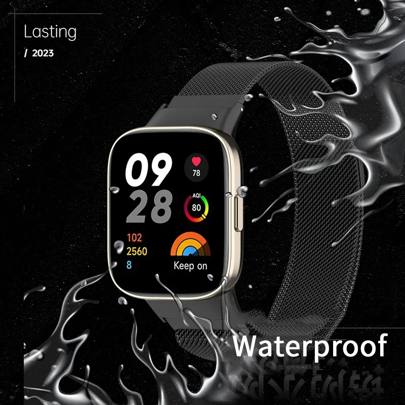 Milan Magnetic Loop Strap For Redmi Watch 3 Active Smart Replacement Bracelet For Xiaomi Redmi Watch 3 Lite Metal Wrist Band