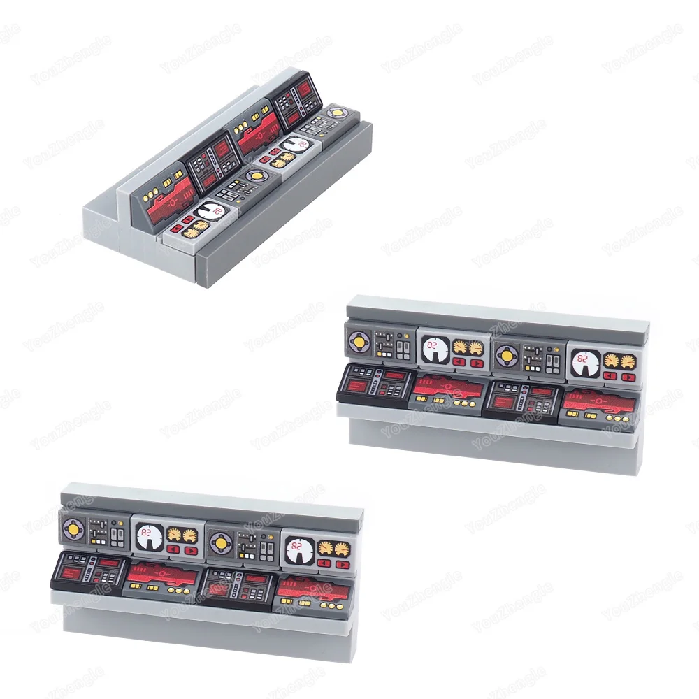 Konsole Taste Daten Baustein Montage MOC figuren Mecha Ausrüstung Bedienfeld Schlacht Szene Modell Kinder Geschenke Junge Spielzeug