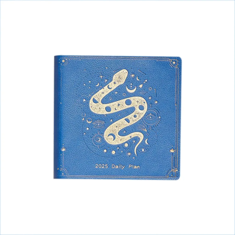 Portable Snake Year Notebook Snake Pattern Diary Journal Notebook Square 180 Sheets/360 Pages Calendar Book New Year Gifts