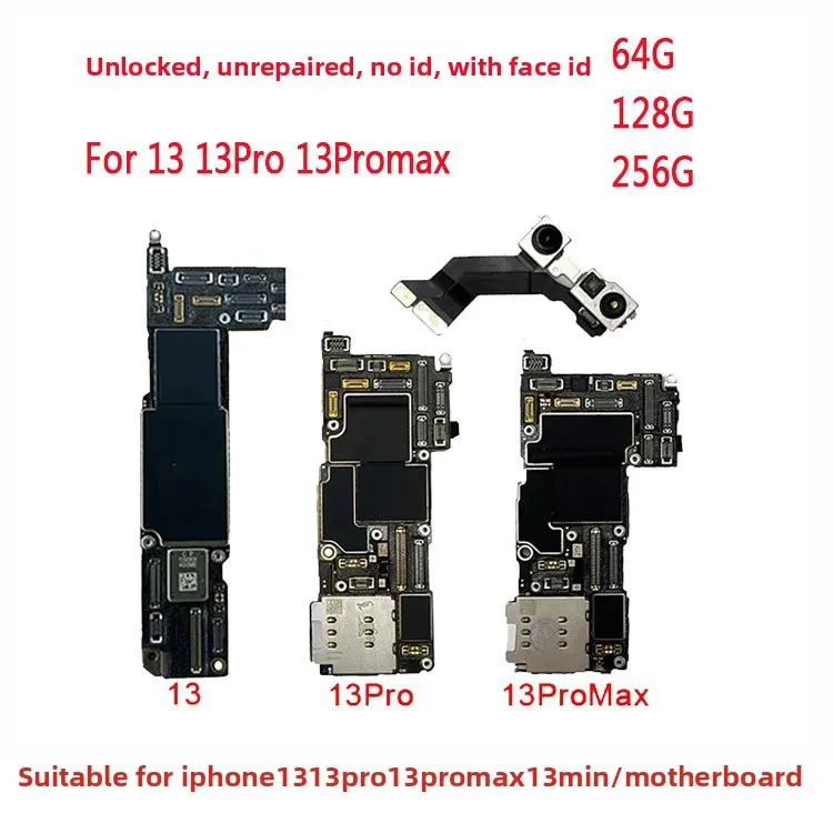 Placa base desbloqueada, iCloud limpio, sin ID, Face ID, placa lógica de 128GB/256GB, placa base original para iPhone 13, 13 Pro, 13 Pro Max