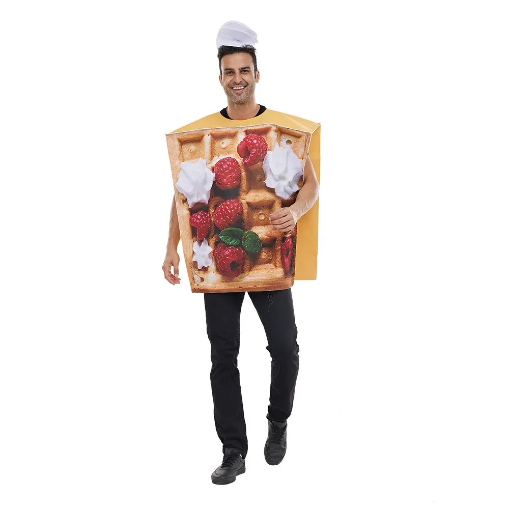 

Halloween fun food costume waffle cake bar party costume in stock and dropshipping