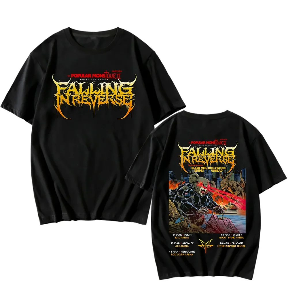 

Falling in Reverse Popular Mons Tour II Tshirt Fashion Men Women Clothing Metal Funko New Creative Tee World Domination T-shirt