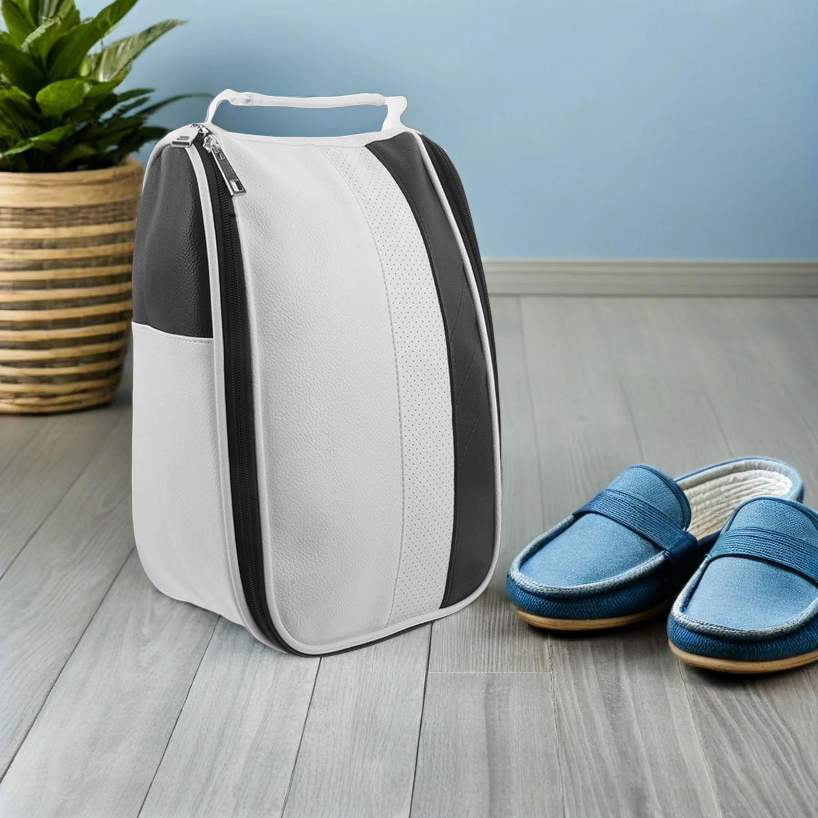 Golf Shoe Bag Waterproof Travel Pouch for Men Women Compact Athletic Carrier with Strap Breathable Dustproof Organizer