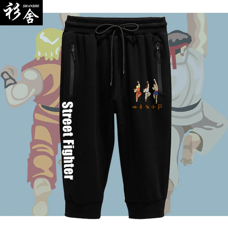

Classic Street Fighter Collaborative Edition Men's And Women's 7/8 Length Pants Casual Sweatpants Street Sle Cotton Blend
