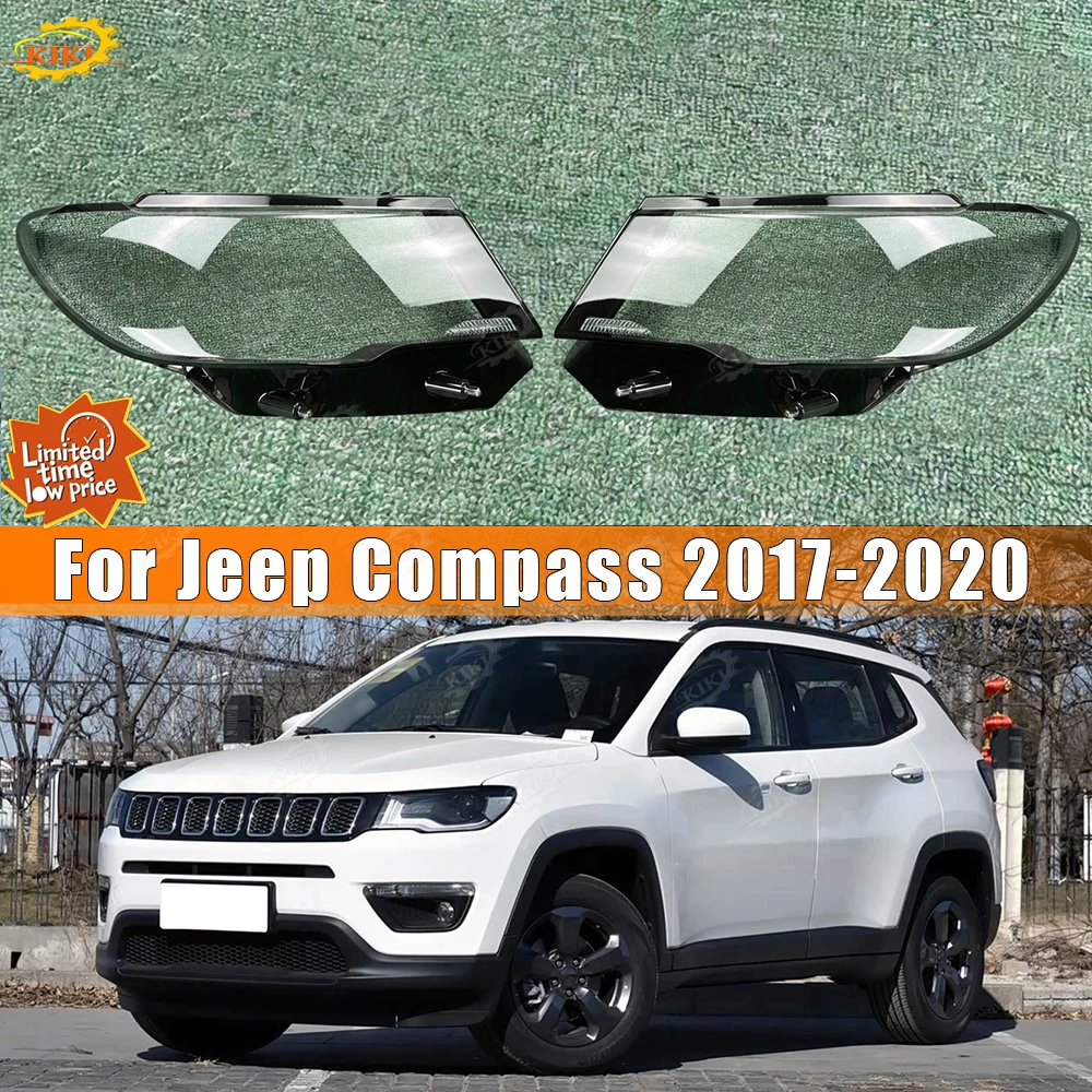 Headlamp Shell Plexiglass Lampshade For Jeep Compass 2017‑2020 Transparent Headlight Lens Cover Car Spare Replacement Parts
