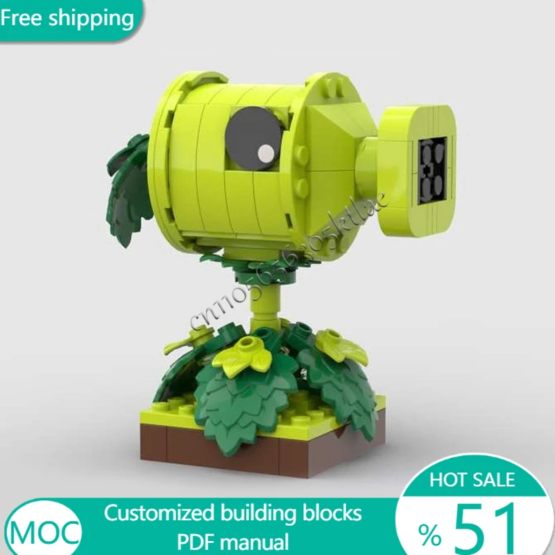 94 PCS Trees Peashooter MOC Customize Modular Building Block Creative Design Educational Learning Toy DIY Boy Assembly Toy Gift