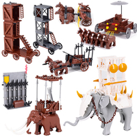 Medieval Age Castle Royal King's Knight Rome Spartacus Chariot Siege Engine Model Building Blocks Bricks Toys for kids Gift