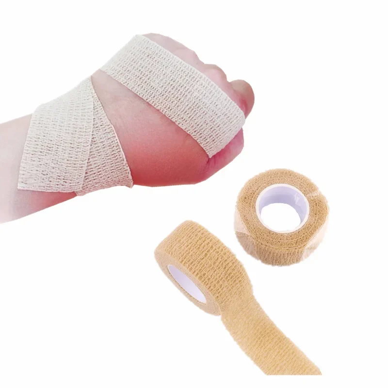 2 Rolls/set Elestic Wound Dressing Tape Nonwovens Self-adhesive Strap Patch 2.5cm*4.5m Wound Dressing Tape Plasters