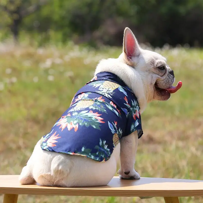 Pet Summer Shirt Pineapple Print Dog Shirt Pet Cool Summer Flower Pineapple Shirt For Small To Medium Puppy Dog Cat