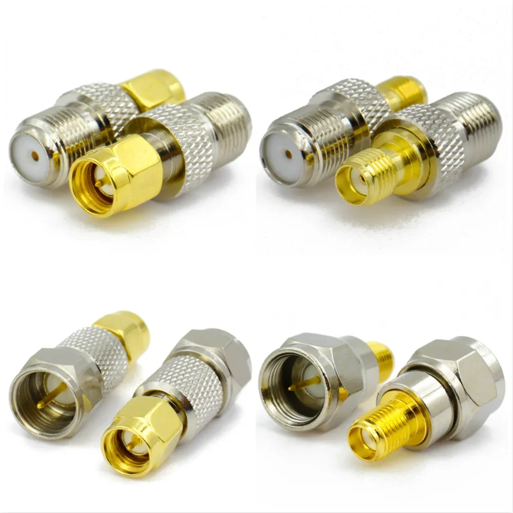 SMA To F Type TV Male Female Connector RF coaxial coax adapter F Type Female Jack to SMA Male Plug Straight Connector Adapter