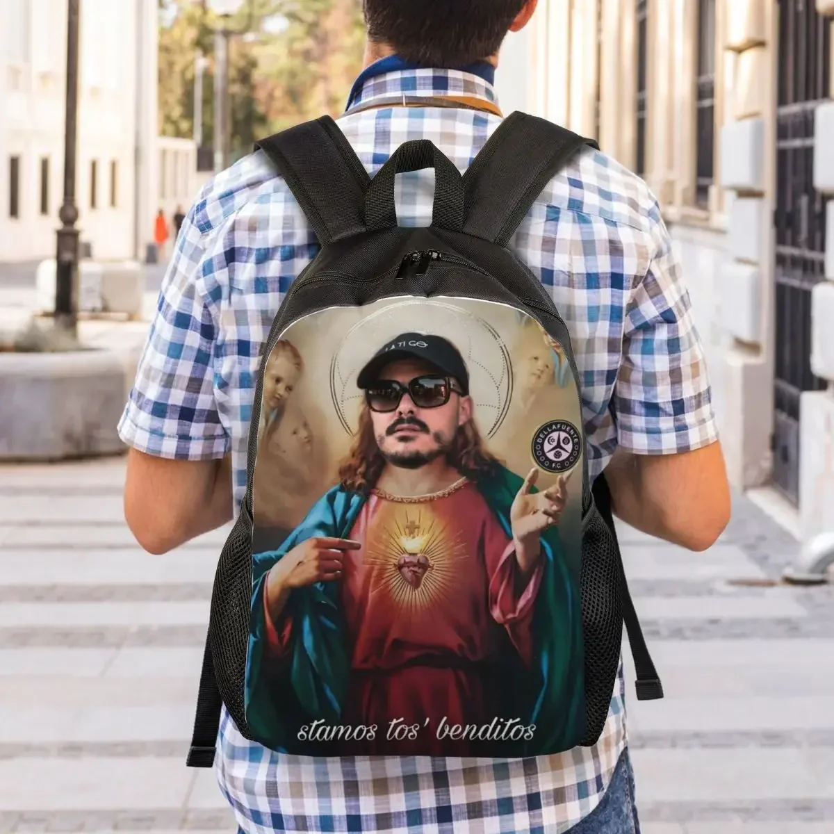 حقائب ظهر مخصصة لمغني الراب الإسباني روك Dellafuente للرجال والنساء حقيبة مدرسية جامعية مقاومة للماء حقيبة كتب مطبوعة