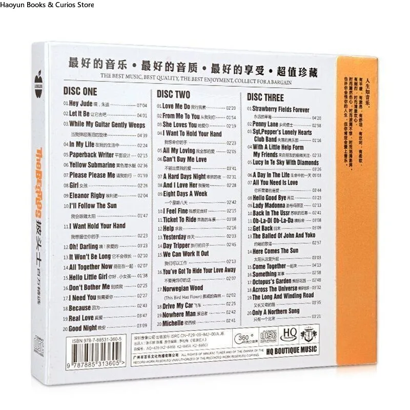 3CD, colección de CD de los Beatles: CD de música rock clásica, canciones Oldies euroamericanas, colección legendaria de rock clásico