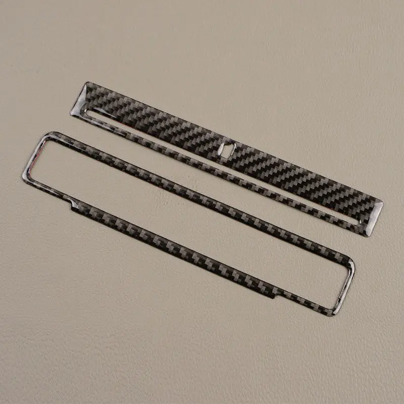Car Soft Carbon Fiber Inner Rear Water Cup Holder Panel Frame Trim 2pcs For Audi Q7 2007 2008 2009 2010 2011 2012 2013 2014 2015