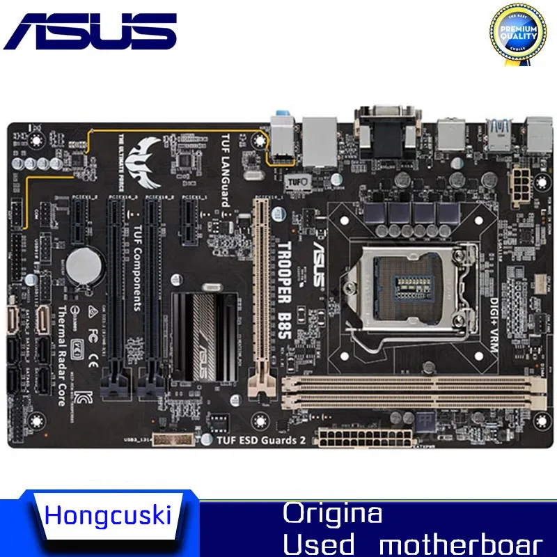 For ASUS TROOPER B85 Used LGA 1150 For Intel B85 motherboard Socket LGA1150 DDR3 SATA3 USB3.0 SATA3 Desktop motherboard