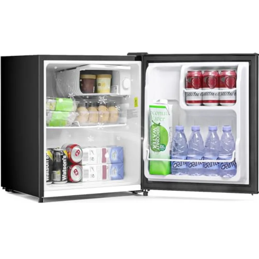 Mini Refrigerador de 1.6 Pies Cúbicos con Congelador - Temperatura de Congelación Ajustable, Ahorro de Energía, Bajo Nivel de Ruido, Refrigerador Compacto de Una Puerta