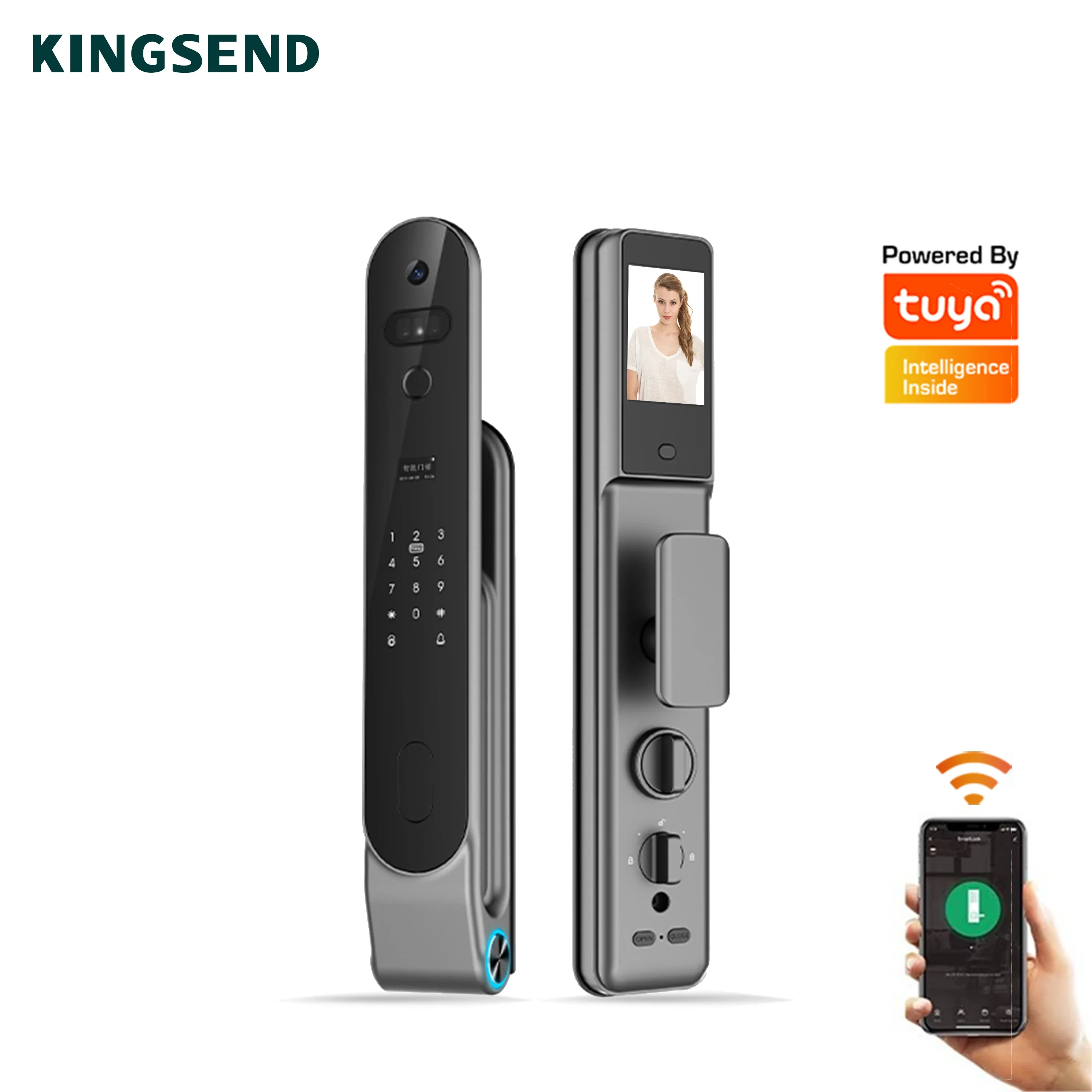 Smart Furniture Door Lock With Camera Call 3D Face Recognition Smart Camane Password Safe Lock