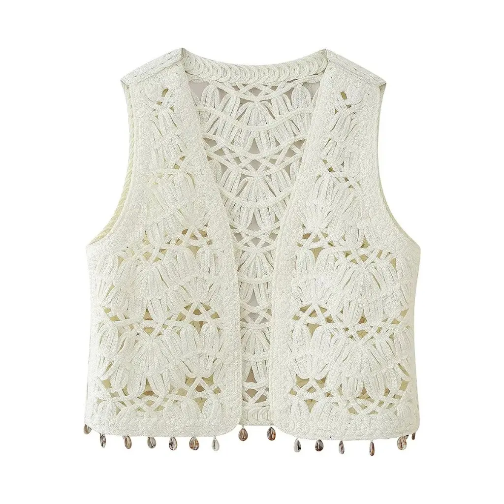 

Summer New Women's Knitted Vest European And American Style Shell Accessories Waistcoat Top Cardigan for