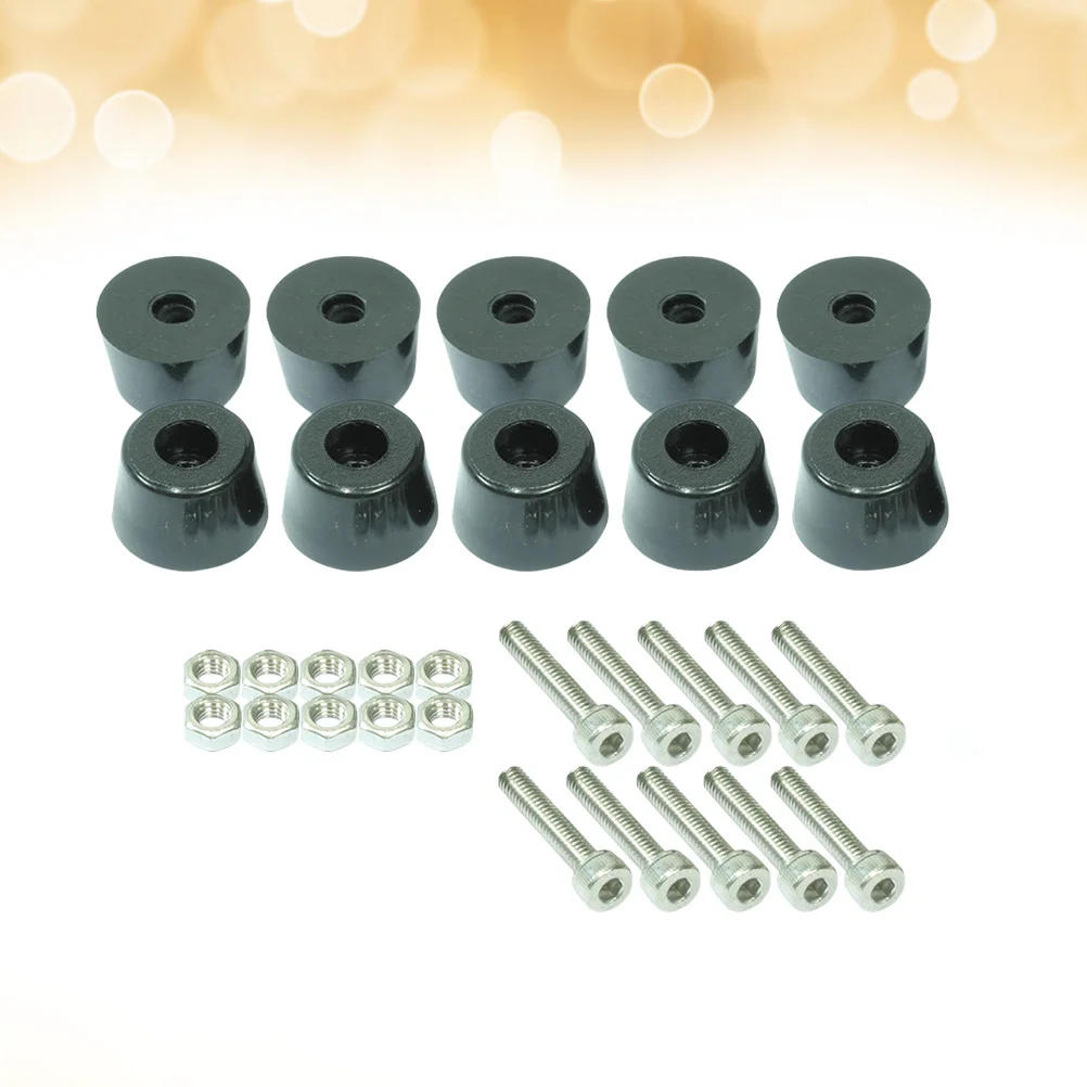 

30 Pcs Metal Accessories Screw and Nut Home Bumpers Pads Rubber Feet for Tool Kit