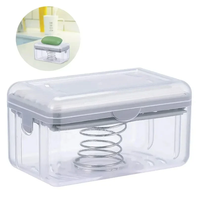 1Pc Roller Type Soap Dish Holder For Bathroom Toliet Soap Box Plastic Storage Container With Drain Water Bathroom Gadgets