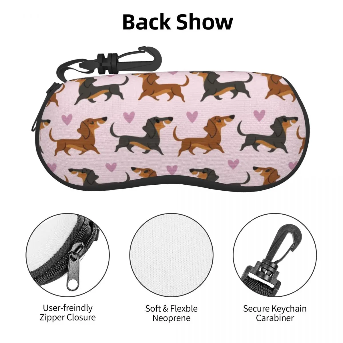 Custom Dachshund Shell Glasses Case Unisex Fashion Sausage Wiener Badger Dogs Eyeglasses Case Sunglasses Protector Box