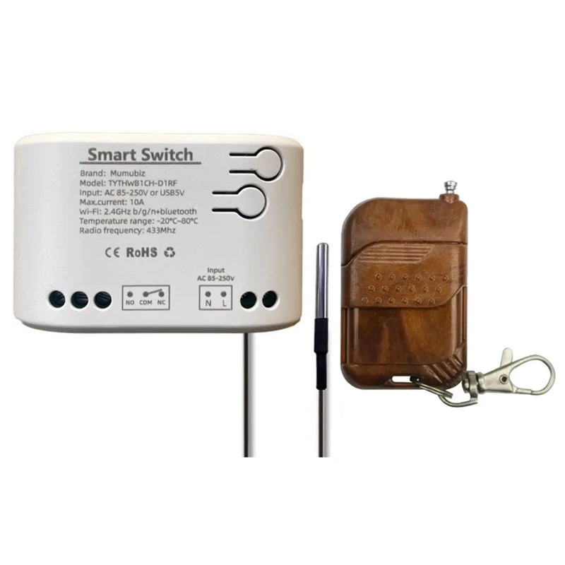 

Tuya Wifi 1-Way Smart Switch Temperature Sensor AC 85-250V Wireless Smart Switch With Remote Controller