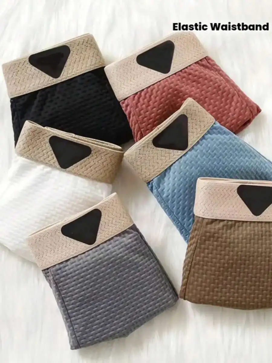 Paquete de 6 Calzoncillos Boxer para Hombre, Tela Sedosa y Elástica, Color Sólido, Ajuste Cómodo, Transpirables, para Uso Diario