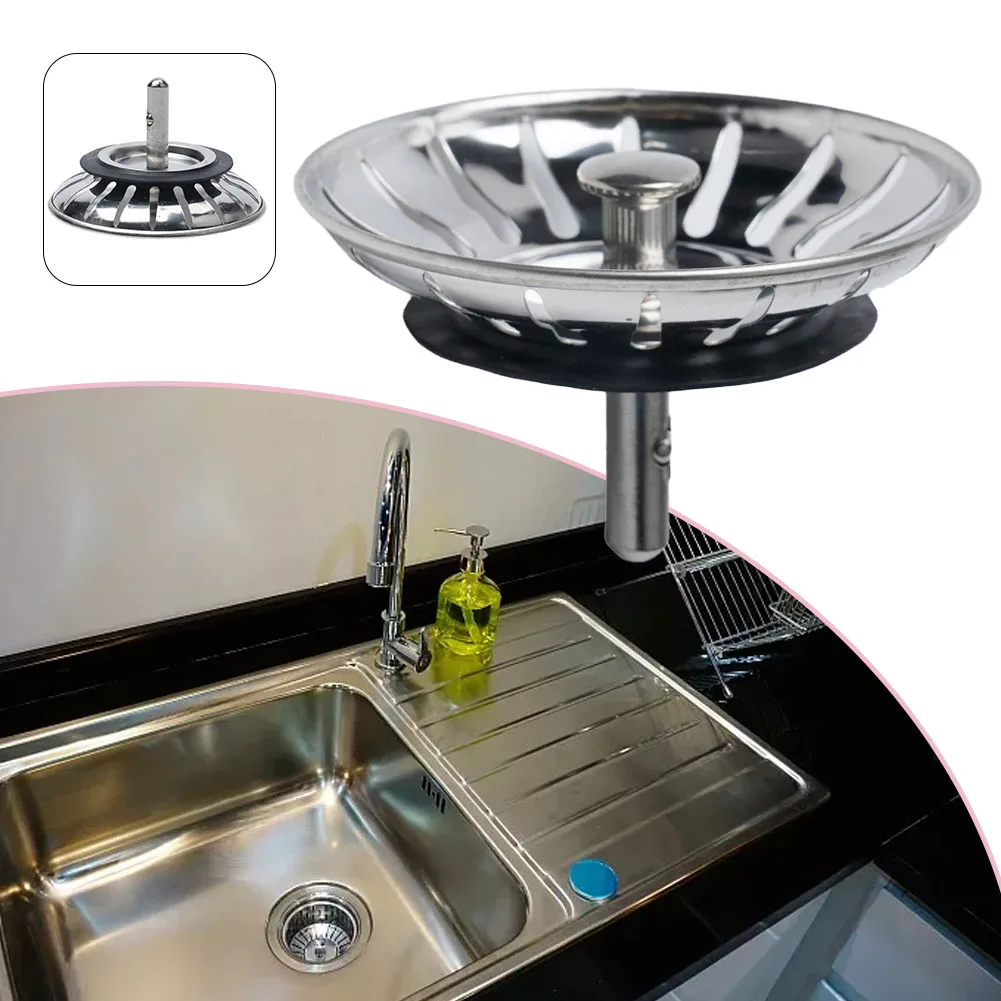 

Kitchen Filter Waste Plug Double Polished Stainless Steel Kitchen Sink Strainer Waste Plug 80mm Efficient Filtration